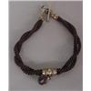 Image 1 : LOVELY AND UNUSUAL VICTORIAN WOVEN HAIR WATCH CHAIN WITH GOLD FILLED FINDINGS