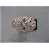 Image 1 : PLATINUM, DIAMOND, AND SAPPHIRE ELONGATED LADIES' RING