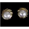 Image 1 : 14K YELLOW GOLD MABE PEARL EARRINGS