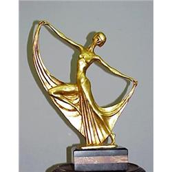 DECO STYLE GILDED BRONZE FIGURE
