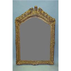 ORNATE GILDED GESSO ARCHED MIRROR