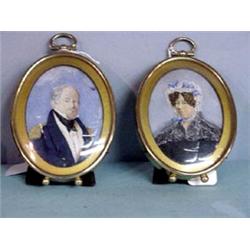 PAIR OF MINIATURES ON IVORY