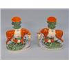 Image 1 : PAIR OF STAFFORDSHIRE COW AND CALF CHIMNEY VASES