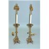 Image 1 : PAIR OF BRASS CANDLESTICK LAMPS