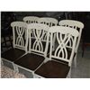 Image 1 : SET OF 6 WHITE AND NATURAL COUNTRY STYLE DINING ROOM SIDE CHAIRS