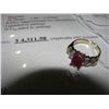 Image 1 : 14KT GOLD 1.48CARAT CUSTOM MADE RUBY AND DIAMOND RING