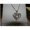 Image 1 : STERLING SILVER DIAMOND HEART NECKLACE.  NEW IN BOX