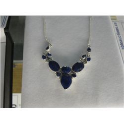 CUSTOM MADE STERLING SILVER SAPPHIRE NECKLACE