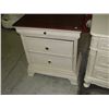 Image 1 : WHITE AND NATURAL 3 DRAWER NIGHT TABLE