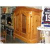 Image 1 : SOLID PINE 2 DOOR GLASS FRONT CABINET