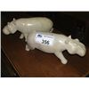 Image 1 : PAIR OF HAND CRAFTED AFRICAN SHONA SPRING STONE HIPPOPOTOMOUS FIGURINES