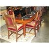 Image 1 : ANTIQUE MAHOGANY CRANK TABLE WITH 2 LEAVES AND 6 ART NOUVEAU SIDE CHAIRS