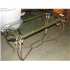 Image 1 : METAL WITH BEVELLED GLASS TOP SOFA/ HALL TABLE