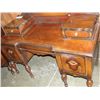 Image 2 : 2PC ANTIQUE DRESSER SET; VANITY DRESSER WITH MIRROR AND GENTLEMANS HIGHBOY CHEST