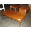 Image 1 : 3PC SOLID WOOD COFFEE AND END TABLE SET