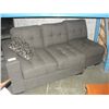 Image 1 : 2 SECTIONS OF A 3PC SECTIONAL SOFA, GREY UPHOLSTRY WITH ONE THROW CUSHION