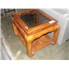 Image 1 : MAHOGANY AND GLASS TOP END TABLE