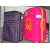 Image 1 : PINK HARDSHELL SUITCASE AND PURPLE AMERICAN TOURISTER 3PC SUITCASE SET