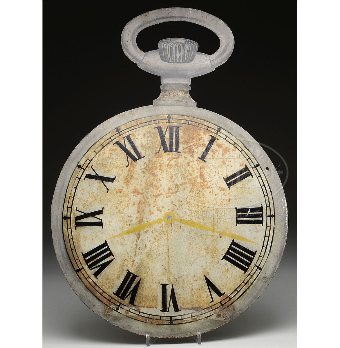 FINE SHEET IRON POCKET WATCH TRADE SIGN.