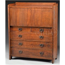 GUSTAV STICKLEY DROP FRONT DESK.
