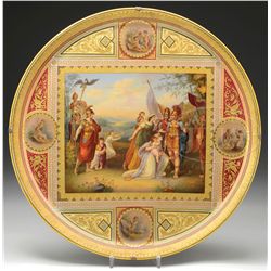 IMPORTANT 20" HANDPAINTED ROYAL VIENNA DISPLAY PLAQUE "CARIOLANUS".