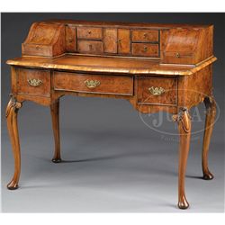 LATE 19TH CENTURY BURLWOOD WRITING TABLE.