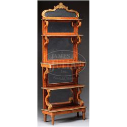 LOUIS XV STYLE MAHOGANY ETAGERE WITH GILT-METAL MOUNTS.
