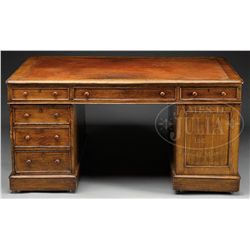 GEORGIAN STYLE ENGLISH OAK PARTNERS DESK.