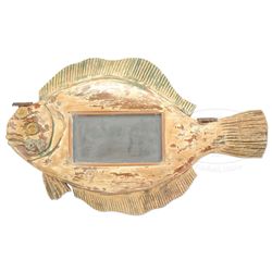 CARVED PINE FLOUNDER MENU BOARD.
