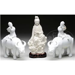 GROUP OF THREE PORCELAIN FIGURES.
