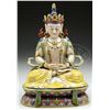 Image 1 : PORCELAIN BUDDHA ON LOTUS BASE.