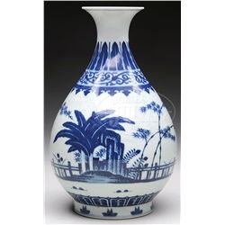 BLUE AND WHITE YU HU CHAN VASE.
