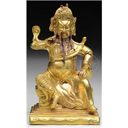 GILT BRONZE STATUE OF THE GOD OF WAR.