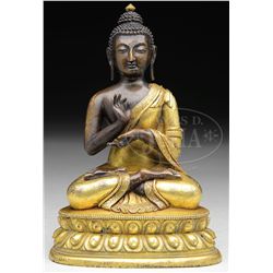 BRONZE IMAGE OF A BUDDHA.