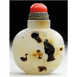 SHADOW AGATE SNUFF BOTTLE.
