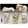 Image 1 : GROUP OF FIVE IVORY CARVINGS.