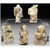 Image 1 : GROUP OF FIVE IVORY CARVINGS.