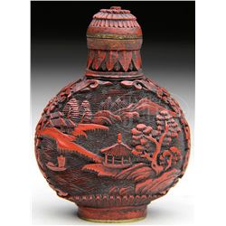 CINNABAR SNUFF BOTTLE.