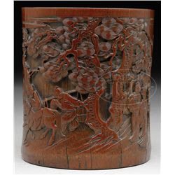 BAMBOO BRUSH POT.