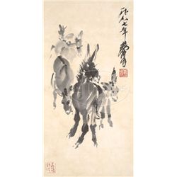 HANGING SCROLL IN THE MANNER OF HUANG ZHOU.