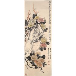 HANGING SCROLL IN THE MANNER OF WU CHANGSHUO.