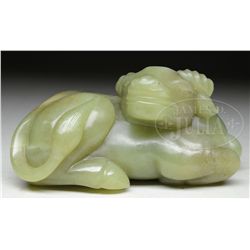 JADE CARVING OF A WATER BUFFALO.