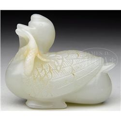JADE CARVING OF A GOOSE.