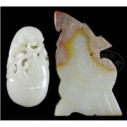 TWO JADE CARVINGS.