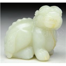 JADE CARVING OF A MYTHICAL ANIMAL.