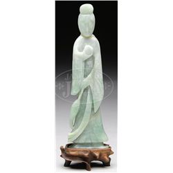 JADE FIGURE ON STAND.