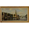 Image 1 : Amsterdam canal oil on canvas signed mid.20th century.