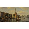 Image 2 : Amsterdam canal oil on canvas signed mid.20th century.