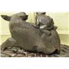 Image 3 : Antique Wood carving of an ox and a child on a fitted s