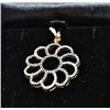 Image 1 : 1 cts White and Blue Diamonds 14kt YG in Daisy shape